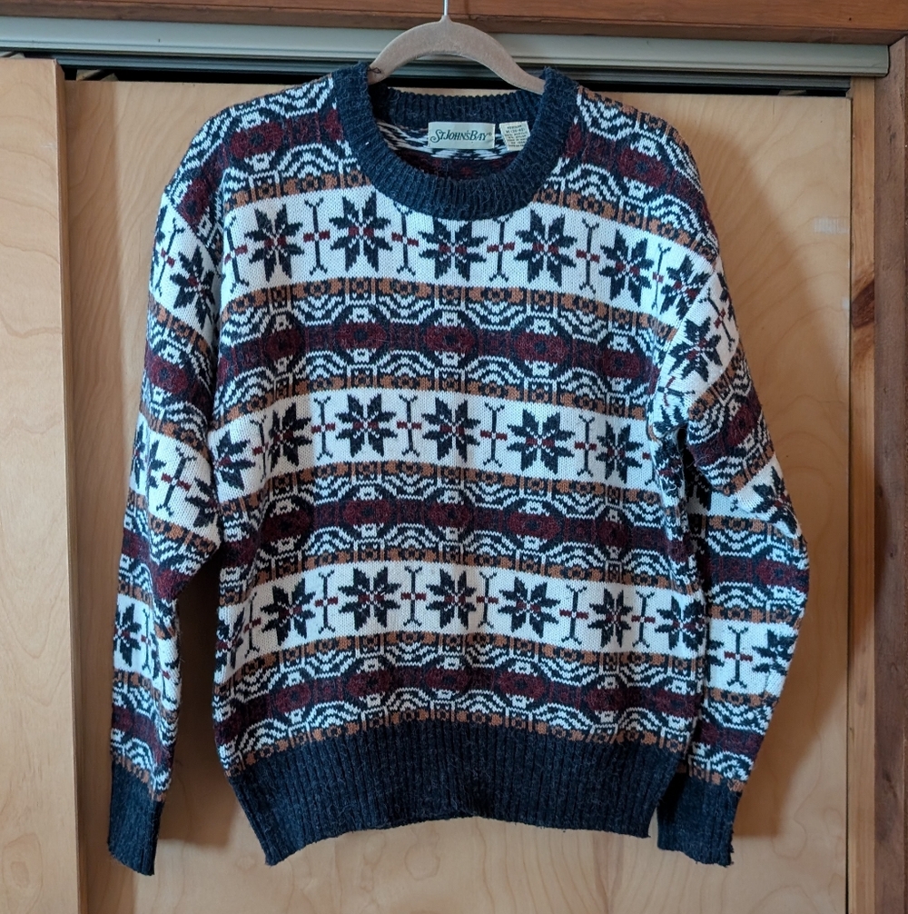 Vintage St. John's Bay Men's Sweater with Nordic Design